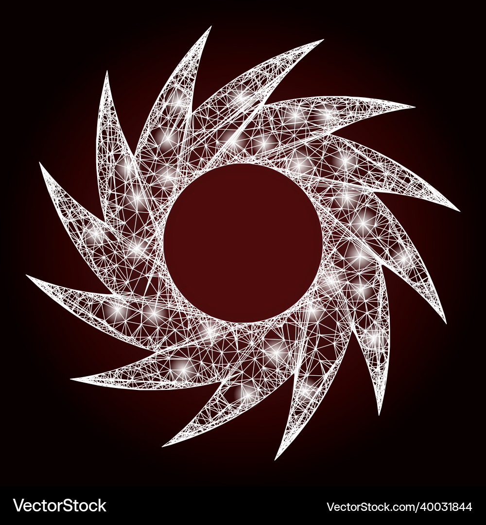 Bright net mesh circular cutter with lightspots Vector Image