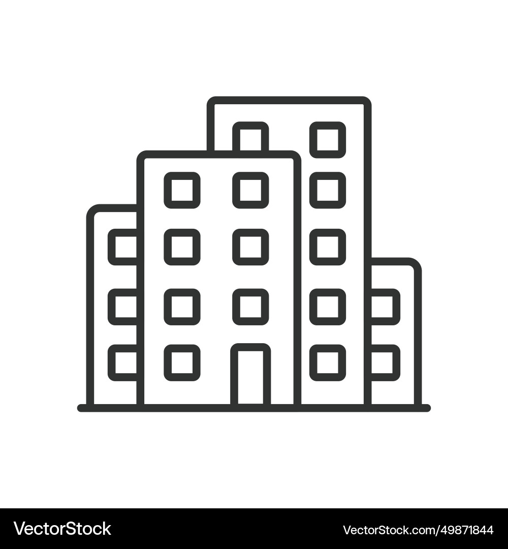 Building Icon - Apartment Style Vector Image