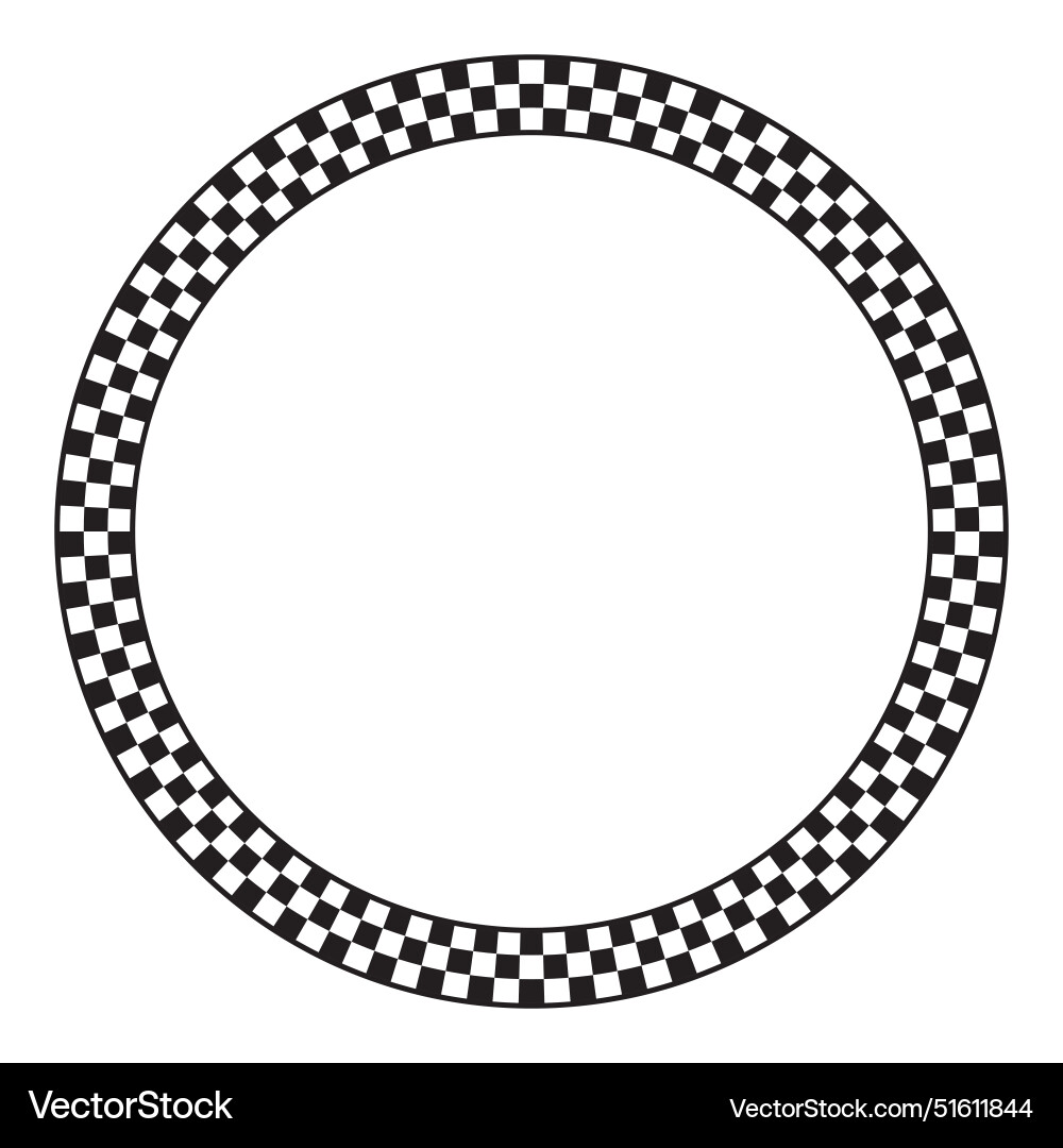 Circle frame with checkered print round framework Circle frame with checkered print round framework vector image