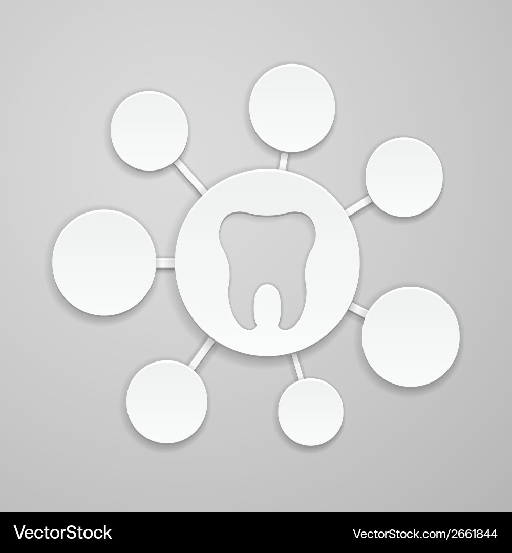 Circles of different sizes around the tooth vector image