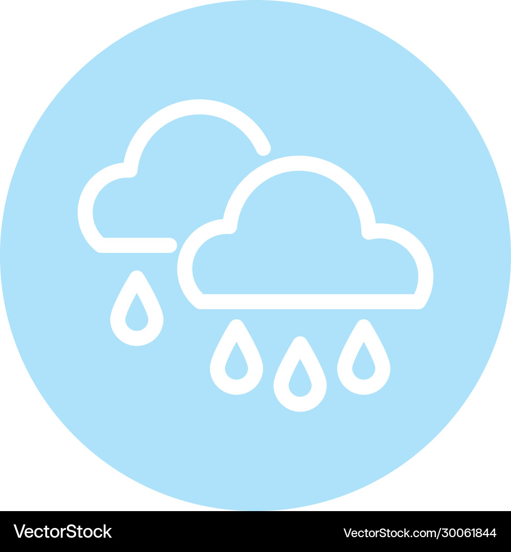Clouds with rain block and flat style icon Vector Image