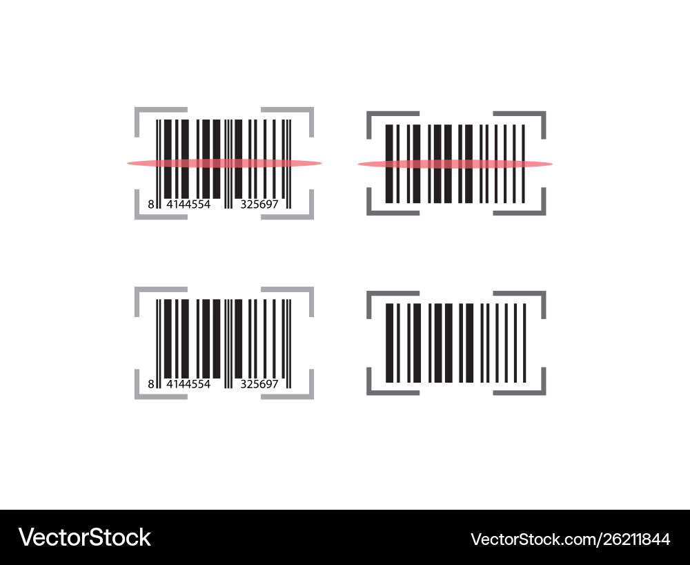 Codabar set with scan line effect design vect logo vector image