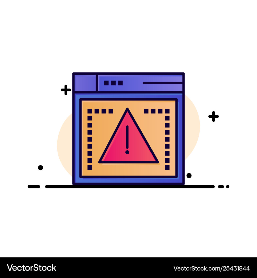 Computing coding error business flat line filled Computing coding error business flat line filled Vector Image