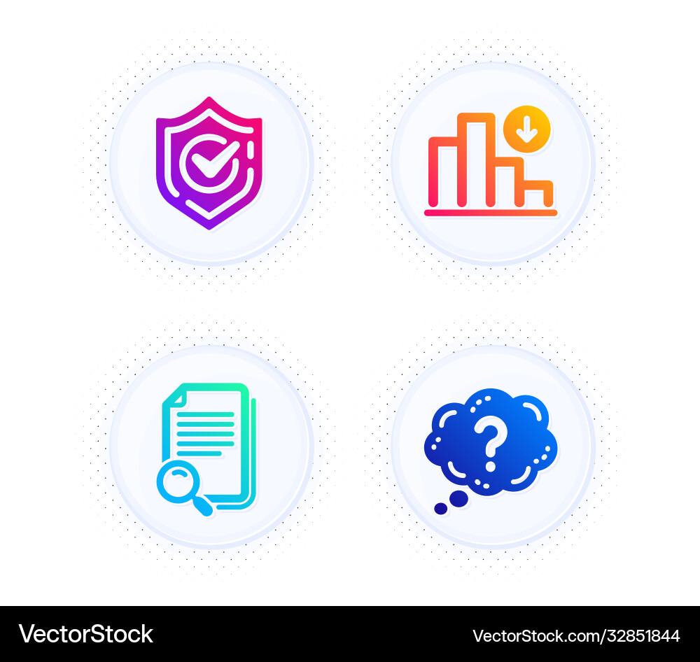 Confirmed decreasing graph and search file icons Confirmed decreasing graph and search file icons vector image