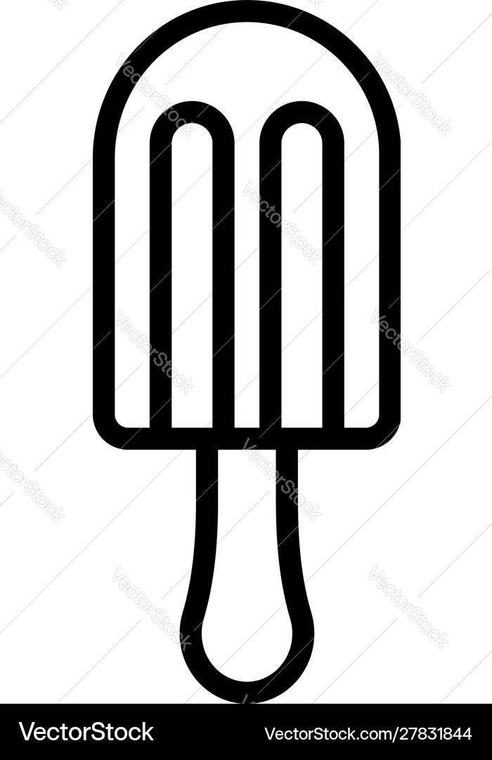Embossed ice cream on a stick icon outline style Vector Image