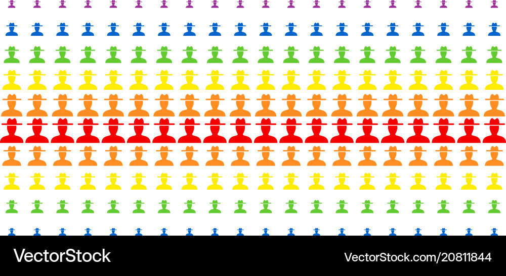 Farmer shape halftone spectral array Farmer shape halftone spectral array vector image
