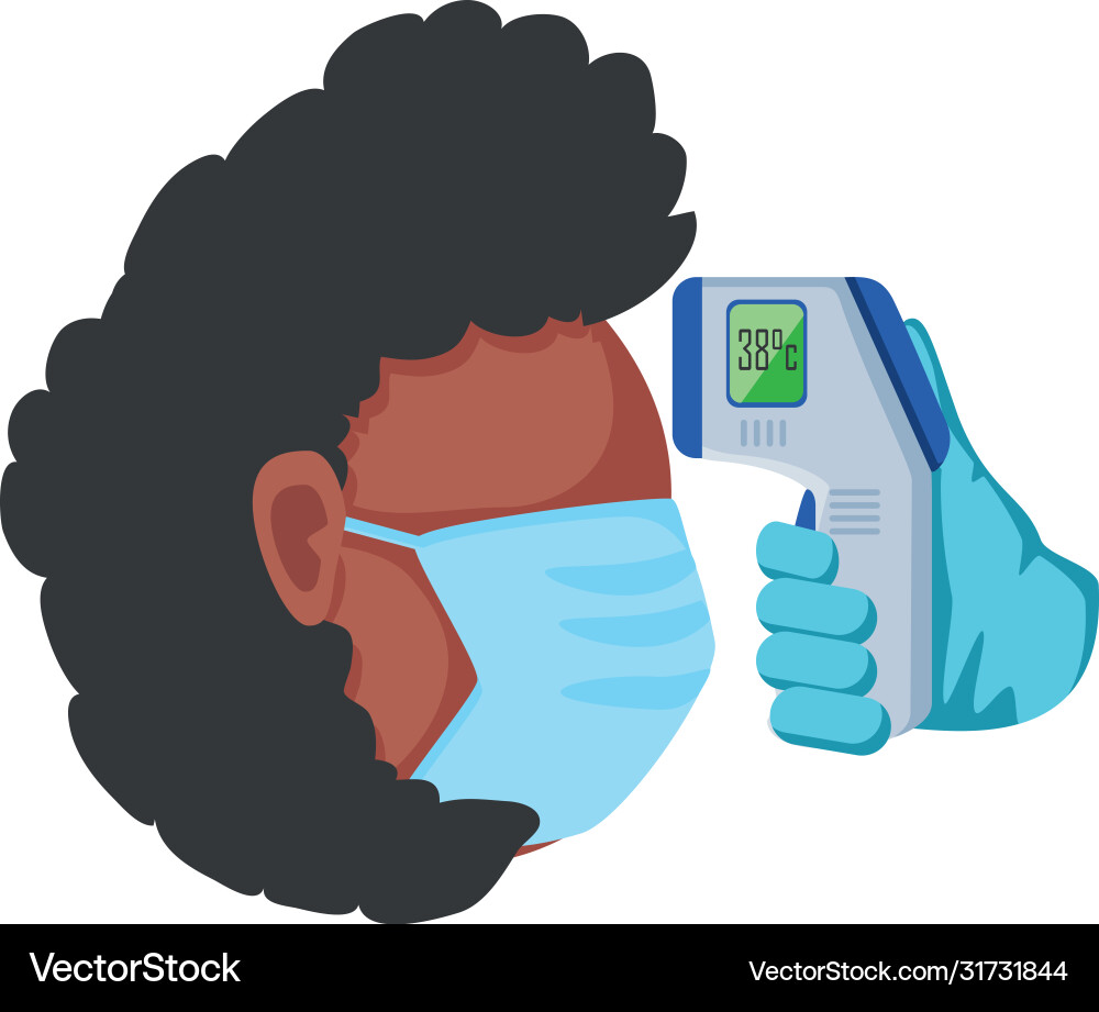 Infrared Thermometer - Temperature Check vector image