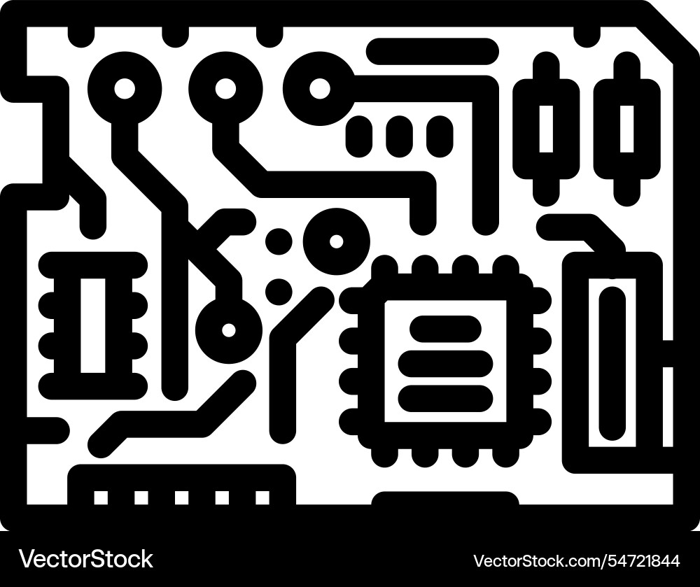 Leiterplattenindustrie 3 Linie Icon Leiterplattenindustrie 3 Linie Icon vektorbild