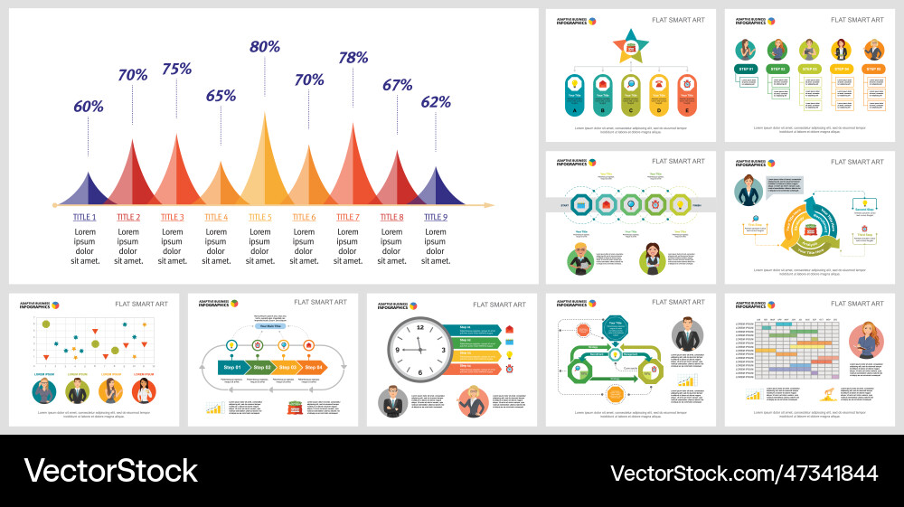 Modern diagrams layout set Modern diagrams layout set vector image