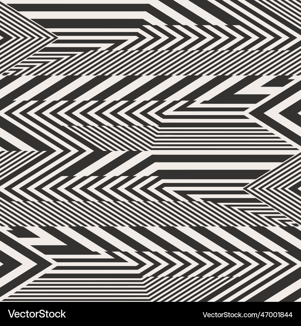 Monochrome variegated urban zigzag pattern Vector Image