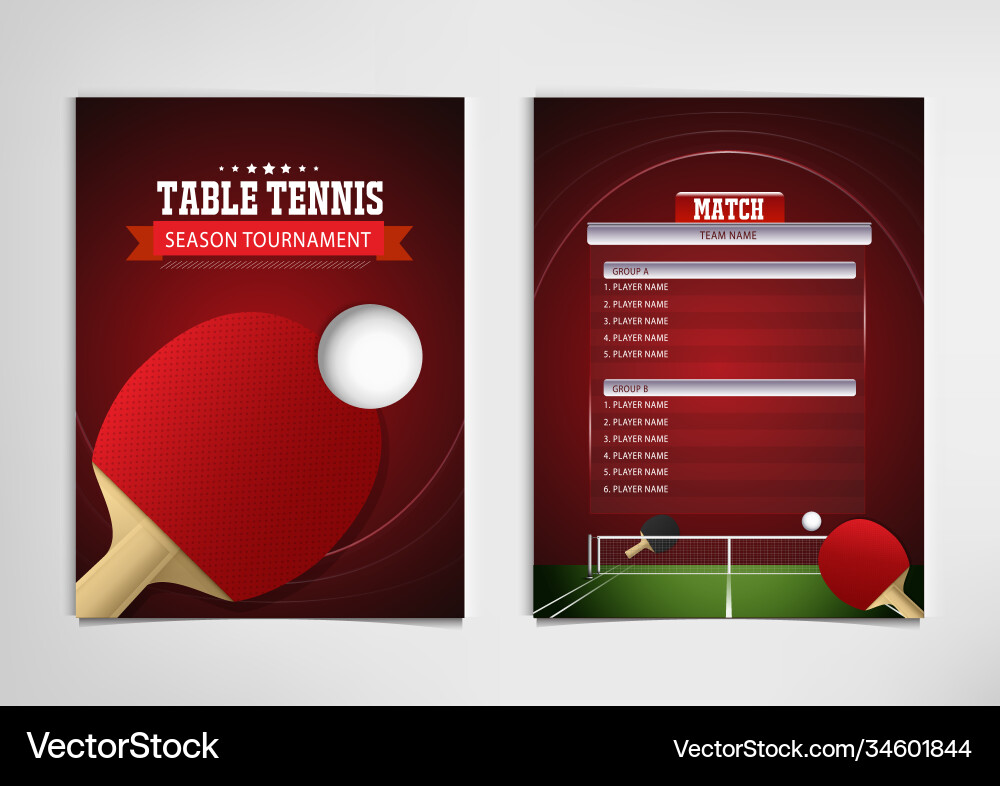 Ping pong or table tennis tournament poster Ping pong or table tennis tournament poster vector image
