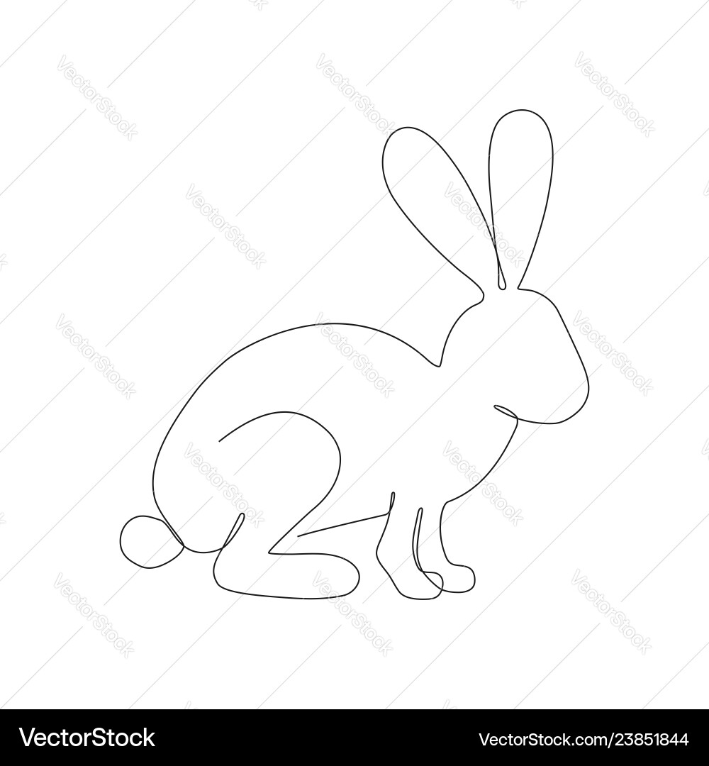 Rabbit one line continuous drawing hare