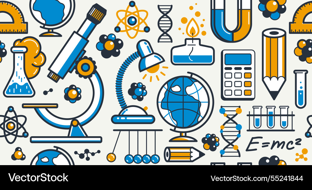 Science seamless pattern endless background Science seamless pattern endless background vector image