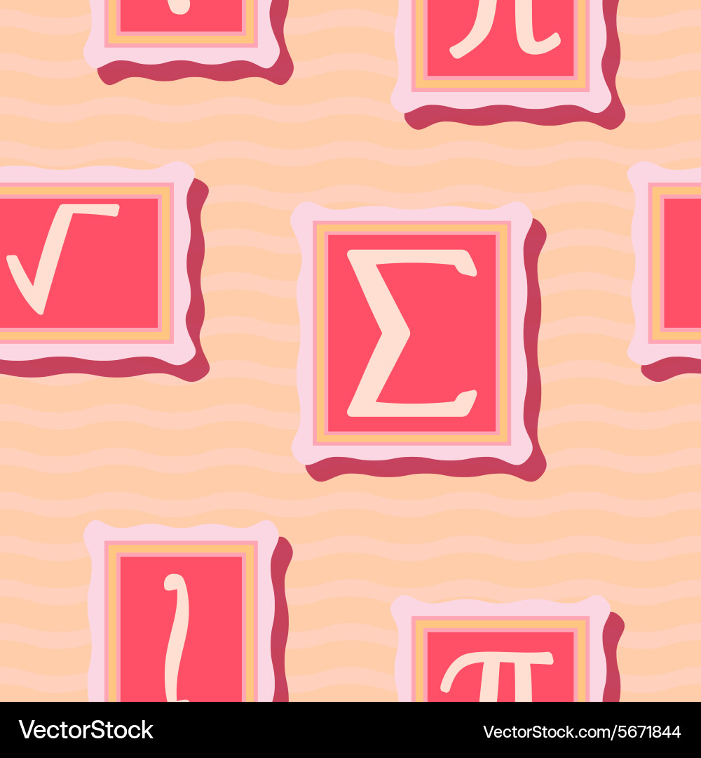 Seamless background with mathematical symbols Vector Image