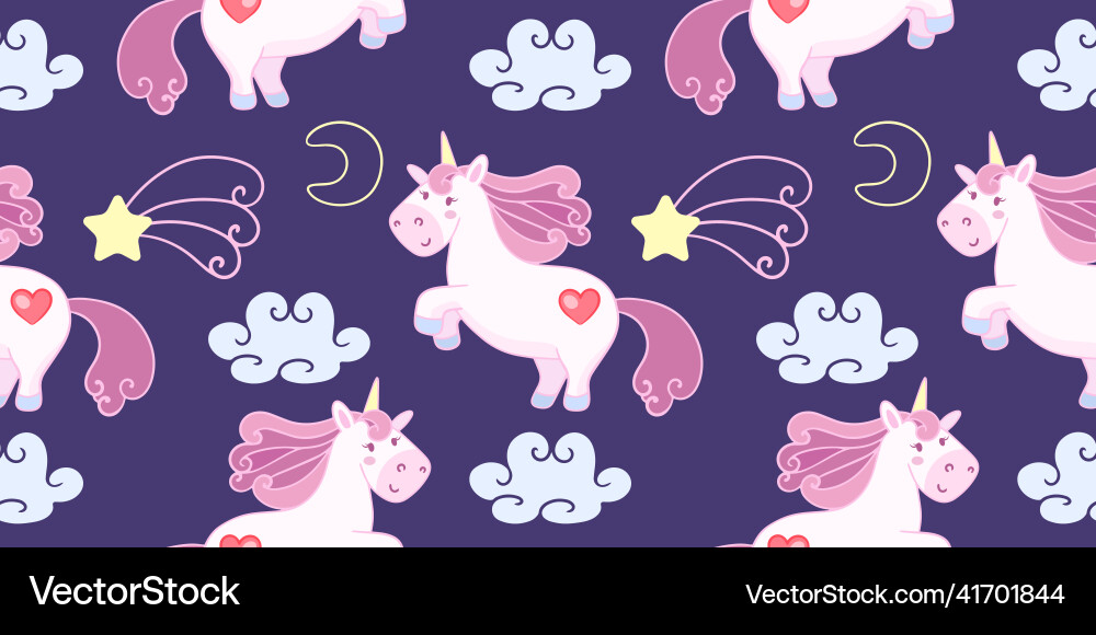 Seamless pattern with cartoon unicorn Seamless pattern with cartoon unicorn vector image