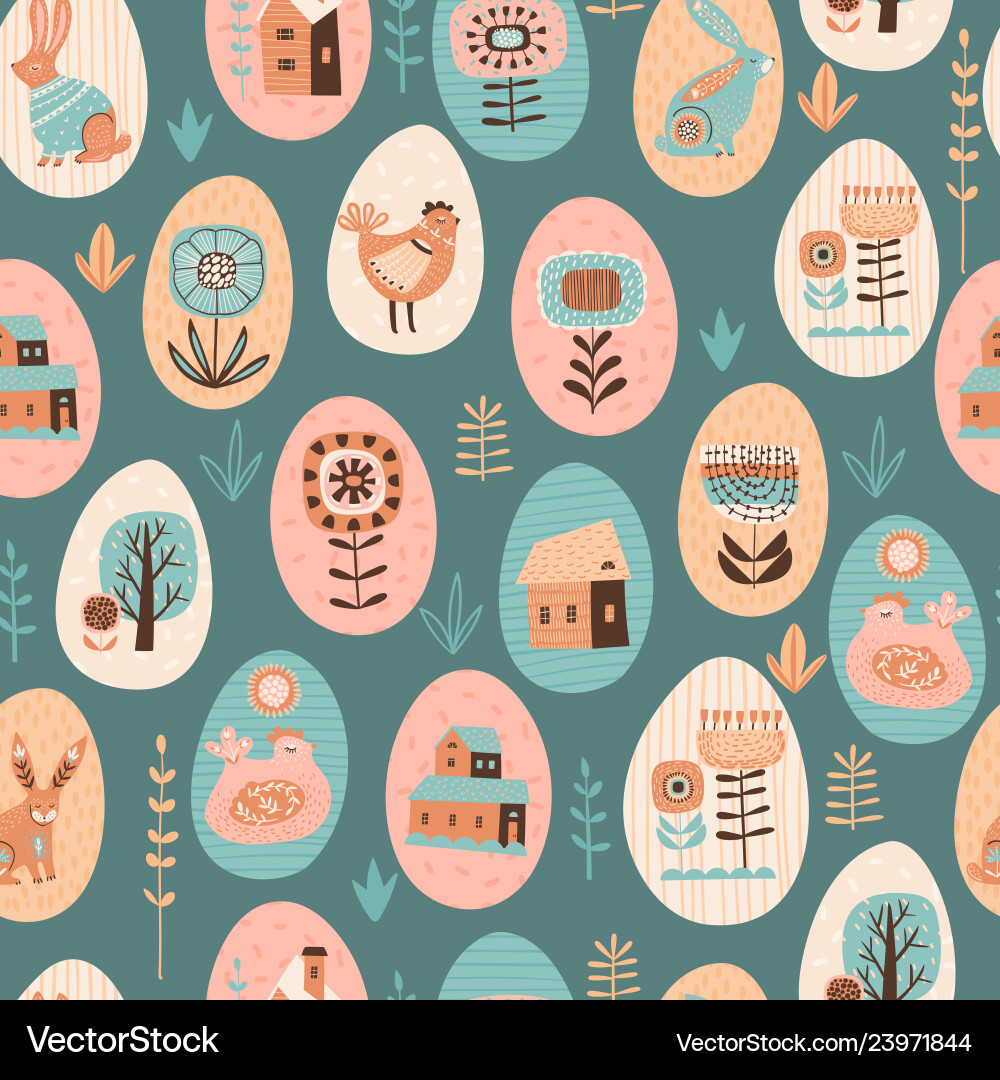 Seamless pattern with easter symbols Seamless pattern with easter symbols vector image