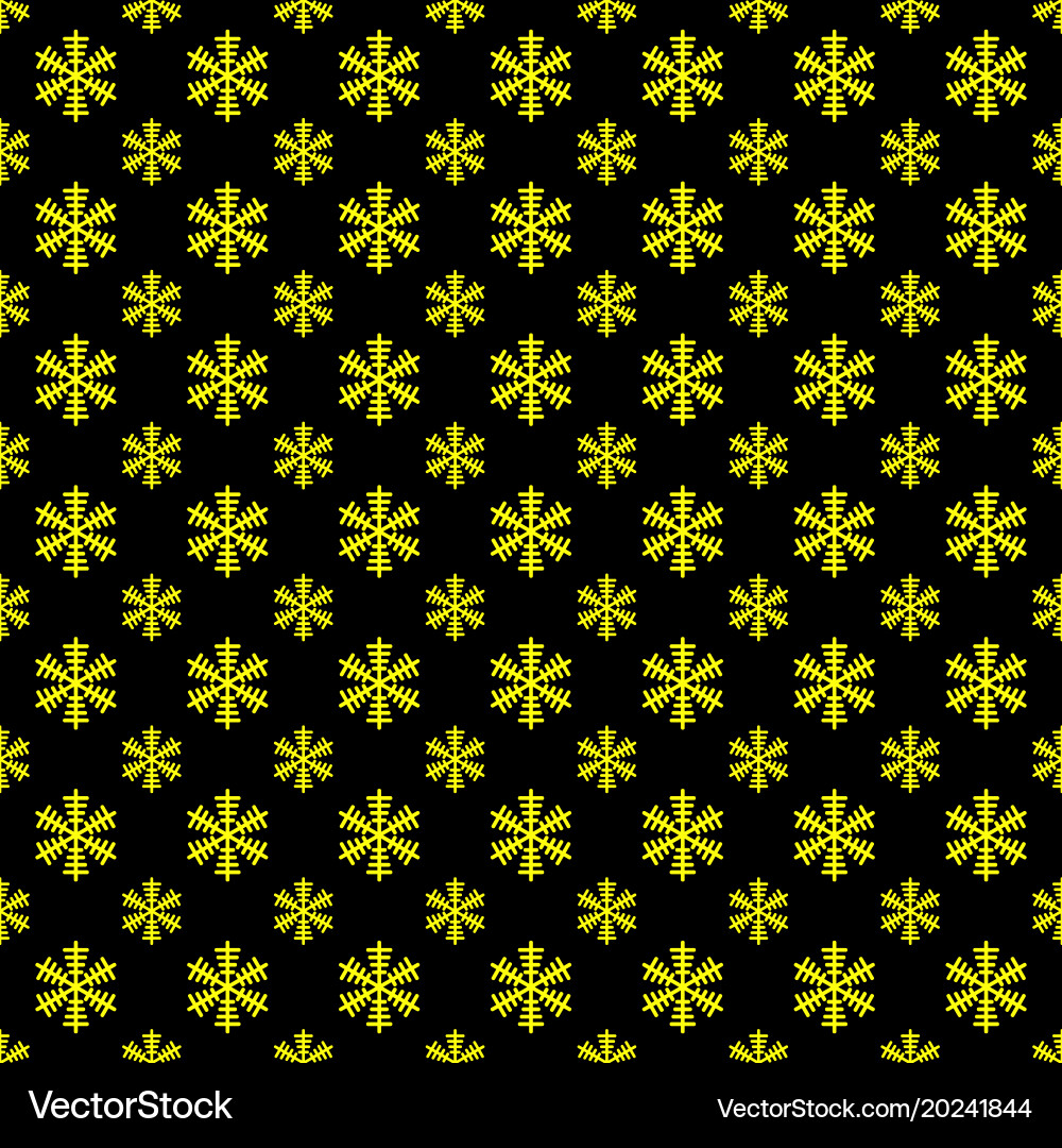 Seamless stylized snowflake pattern background vector image
