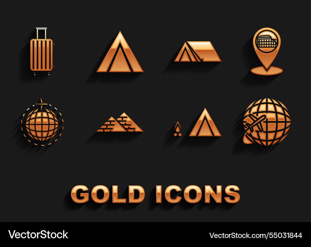 Set egypt pyramids map pointer with coliseum Set egypt pyramids map pointer with coliseum vector image