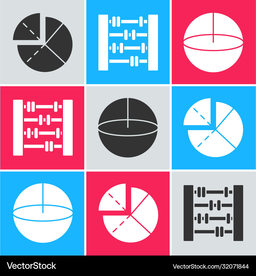 Set graph schedule chart diagram abacus Set graph schedule chart diagram abacus vector image