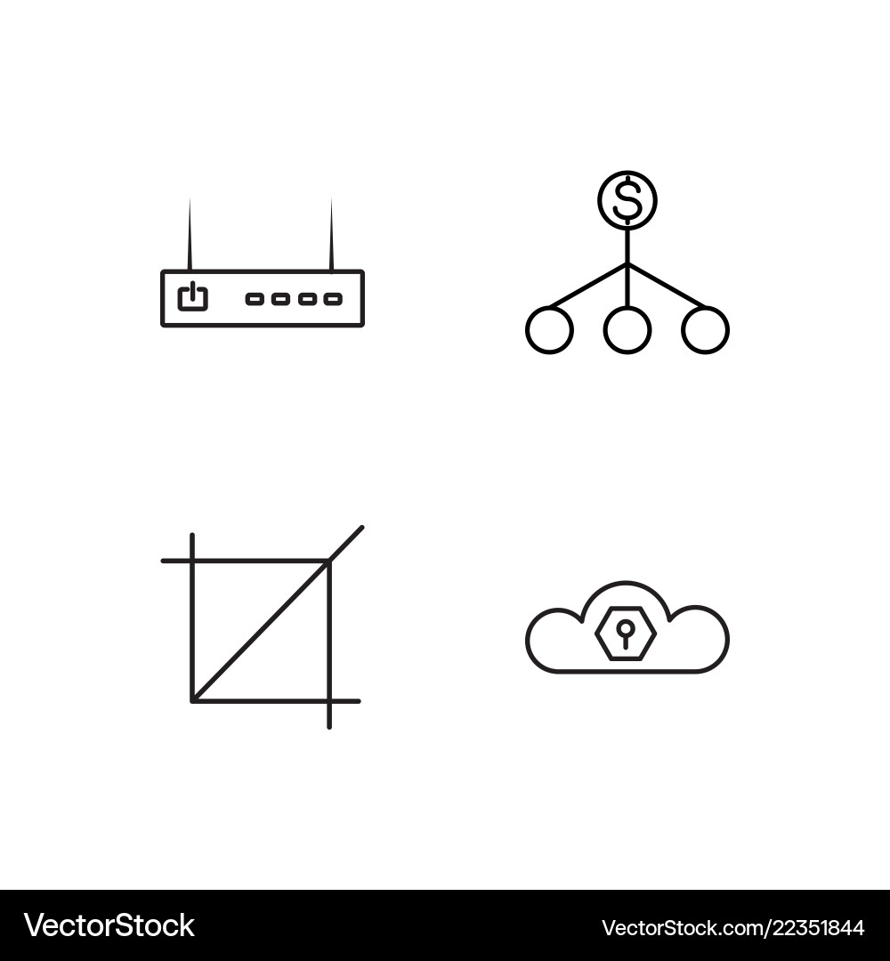 Web simple outlined icons set Web simple outlined icons set vector image