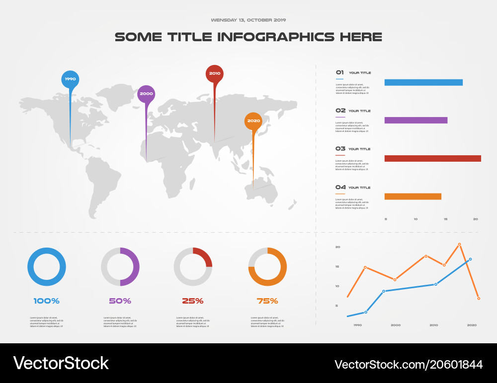 World map infographics element of chart graph vector image