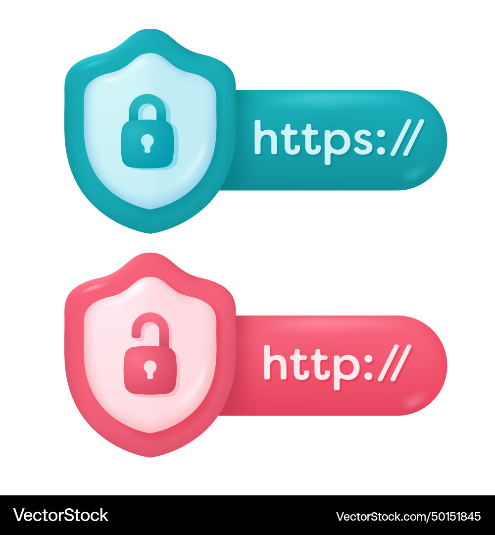 3d protective shield with padlock concepts Vector Image