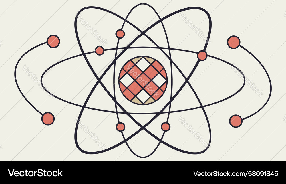 Abstract atom structure with orbiting electrons Vector Image