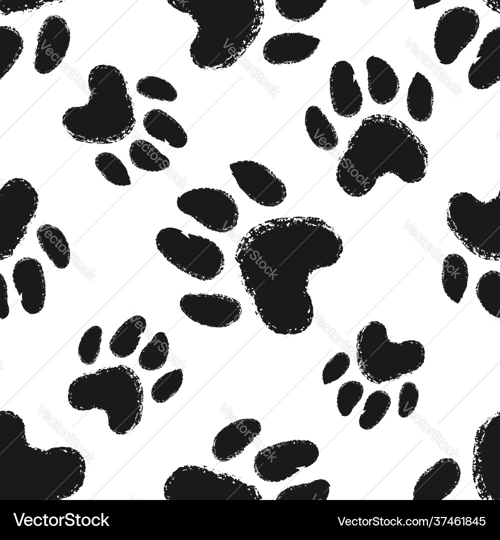 Animal Paw Print Pattern Vector Image