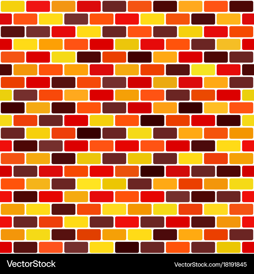 Brick rounded rectangle pattern seamless vector image