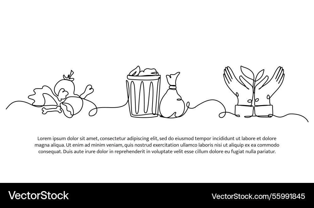 Composting Process - Continuous Line vector image