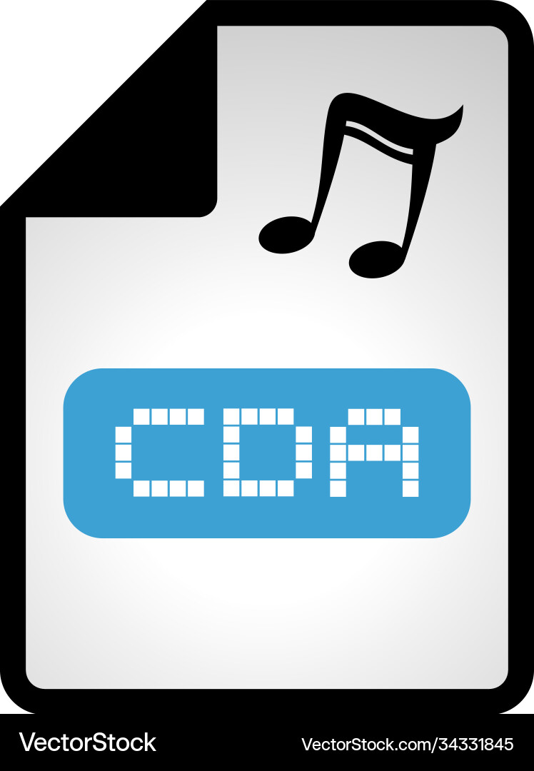 Computer cda file icon vector image