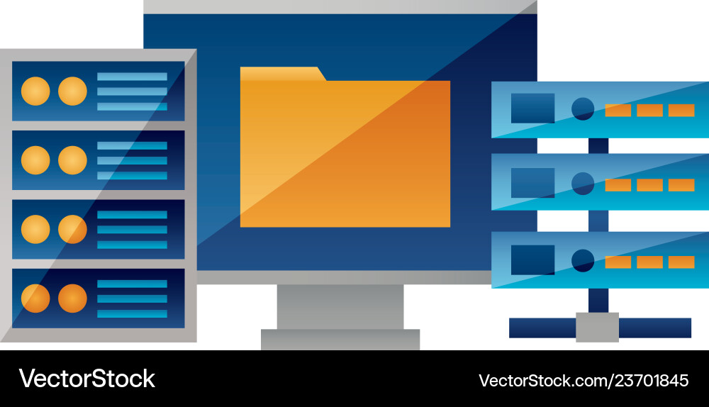 Computer folder database server Vector Image