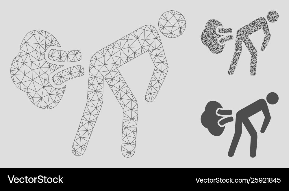 Fart gases mesh network model and triangle Vector Image