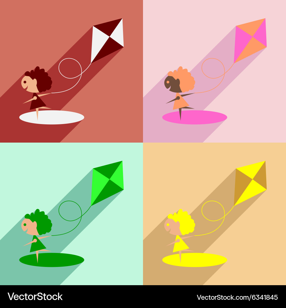 Flat with shadow concept and mobile application vector image