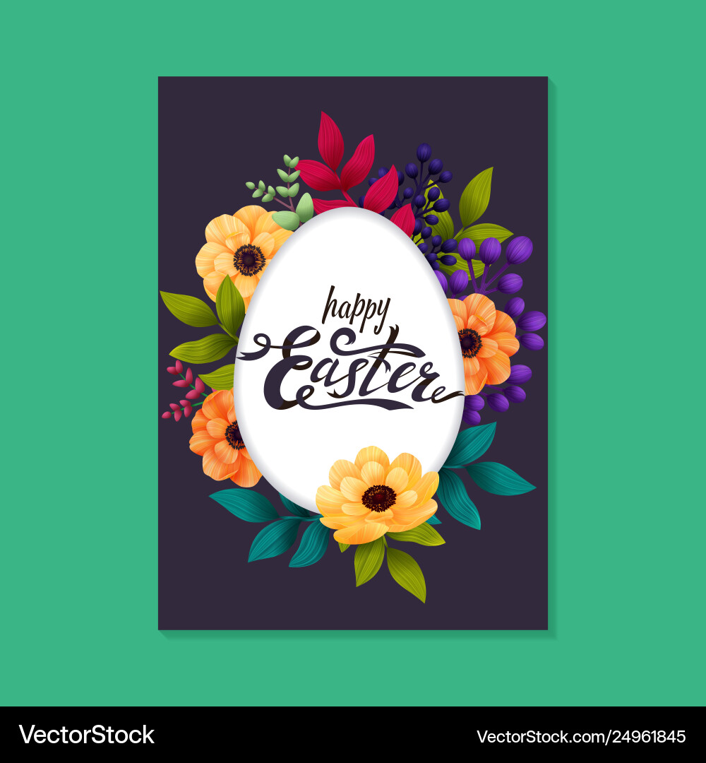 Happy easter greeting card calligraphic lettering Happy easter greeting card calligraphic lettering vector image