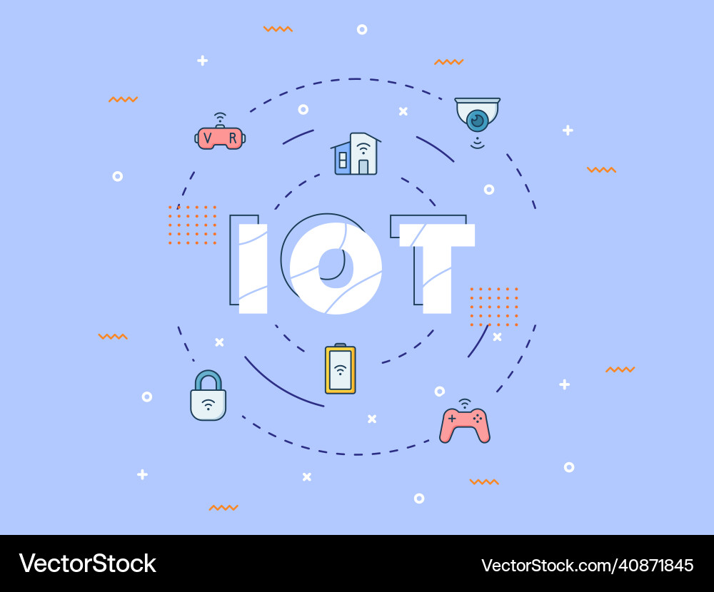 Iot internet of things concept with big text Vector Image