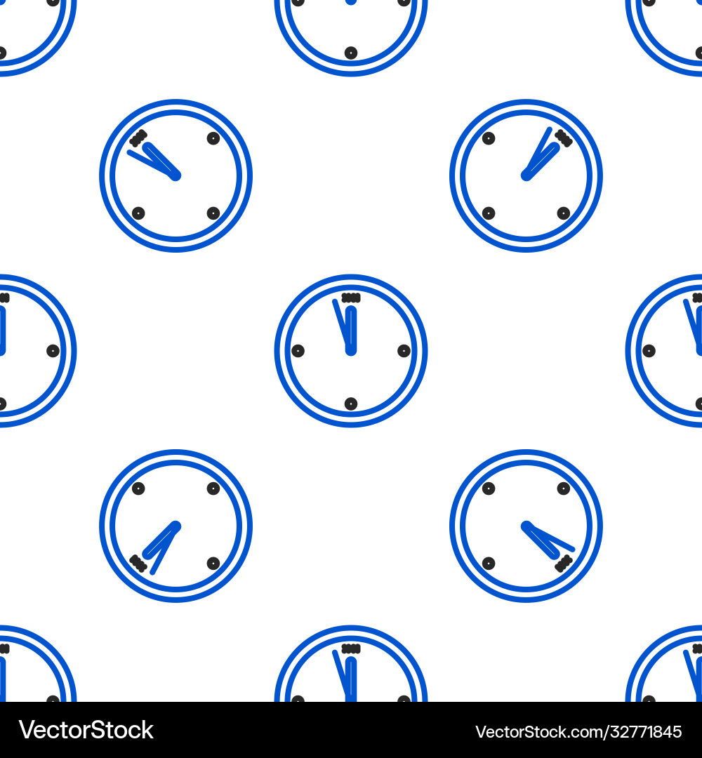 Line clock icon isolated seamless pattern on white Vector Image