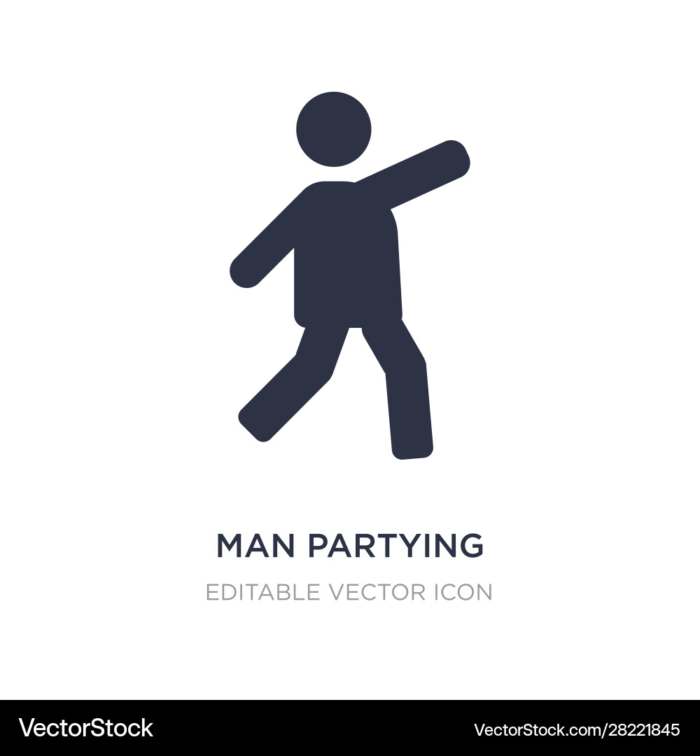 Man partying icon on white background simple Man partying icon on white background simple vector image