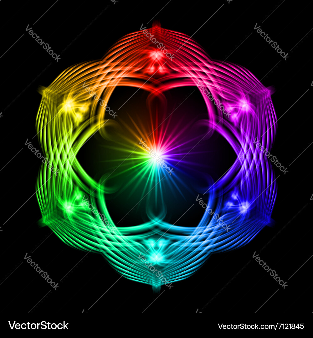Multicolored pattern on the black background vector image