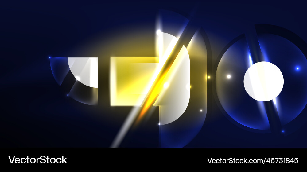 Neon round shapes lines and triangle elements hi Vector Image