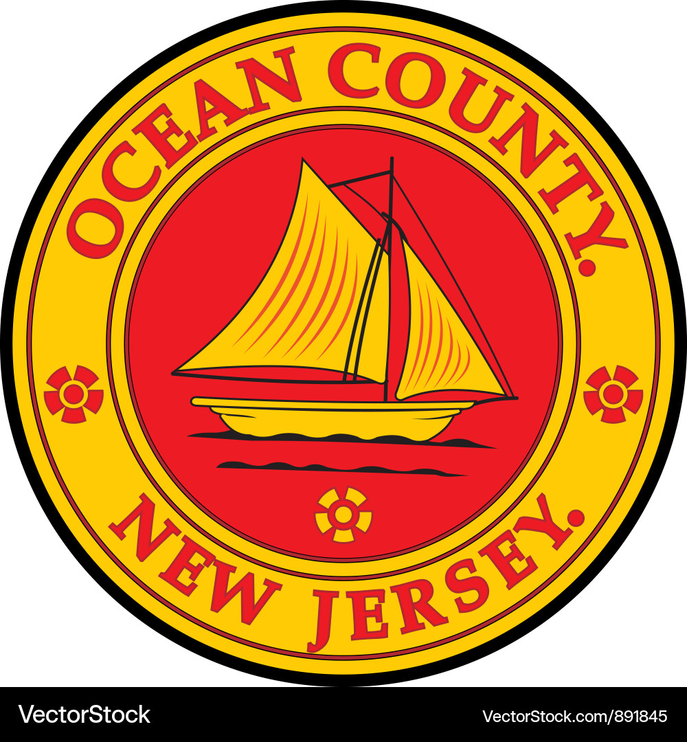 Ocean County Seal of New Jersey vector image