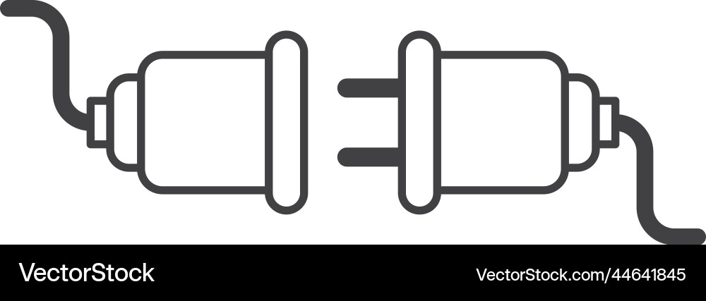 Plug and wire in minimal style Vector Image