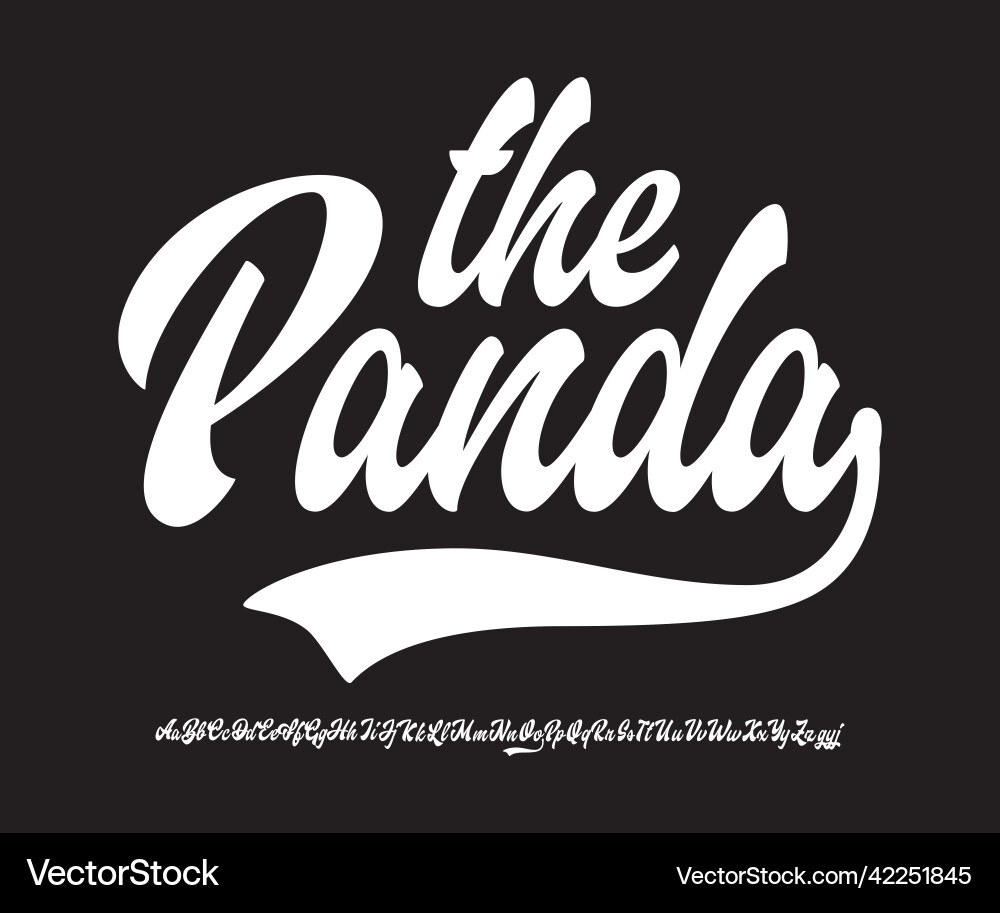 Retro Brush Script Font - Panda vector image
