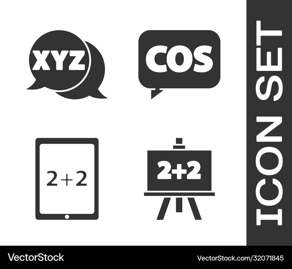 Set chalkboard xyz coordinate system tablet Set chalkboard xyz coordinate system tablet vector image