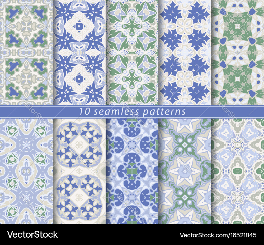 Set of seamless abstract pattern vector image