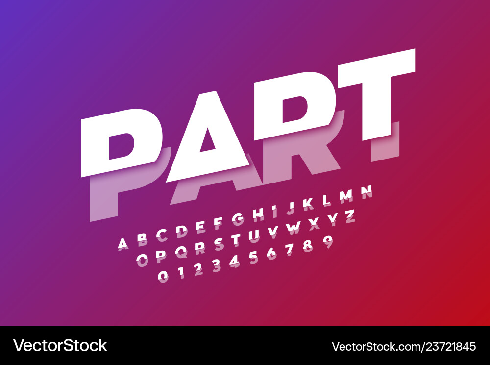 Sliced Alphabet Font Collection vector image