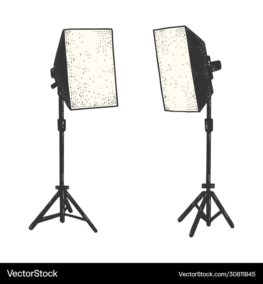 Softbox Foto Beleuchtungseinrichtung Skizze Softbox Foto Beleuchtungseinrichtung Skizze vektorbild