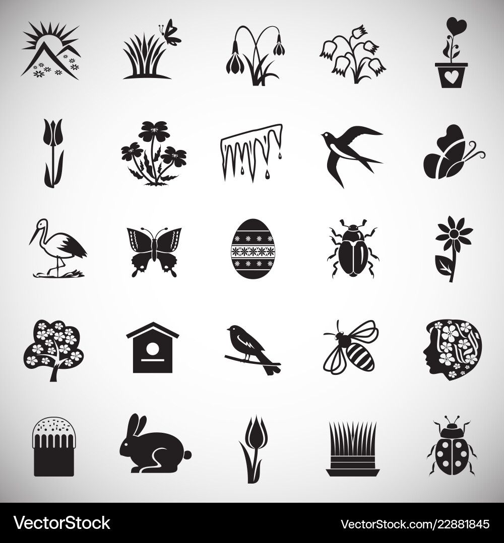 Spring set on white background Spring set on white background vector image