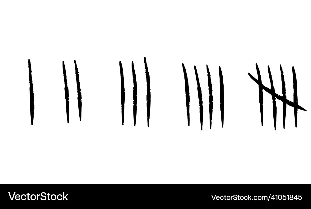 Tally marks prison sticks lines counter Vector Image