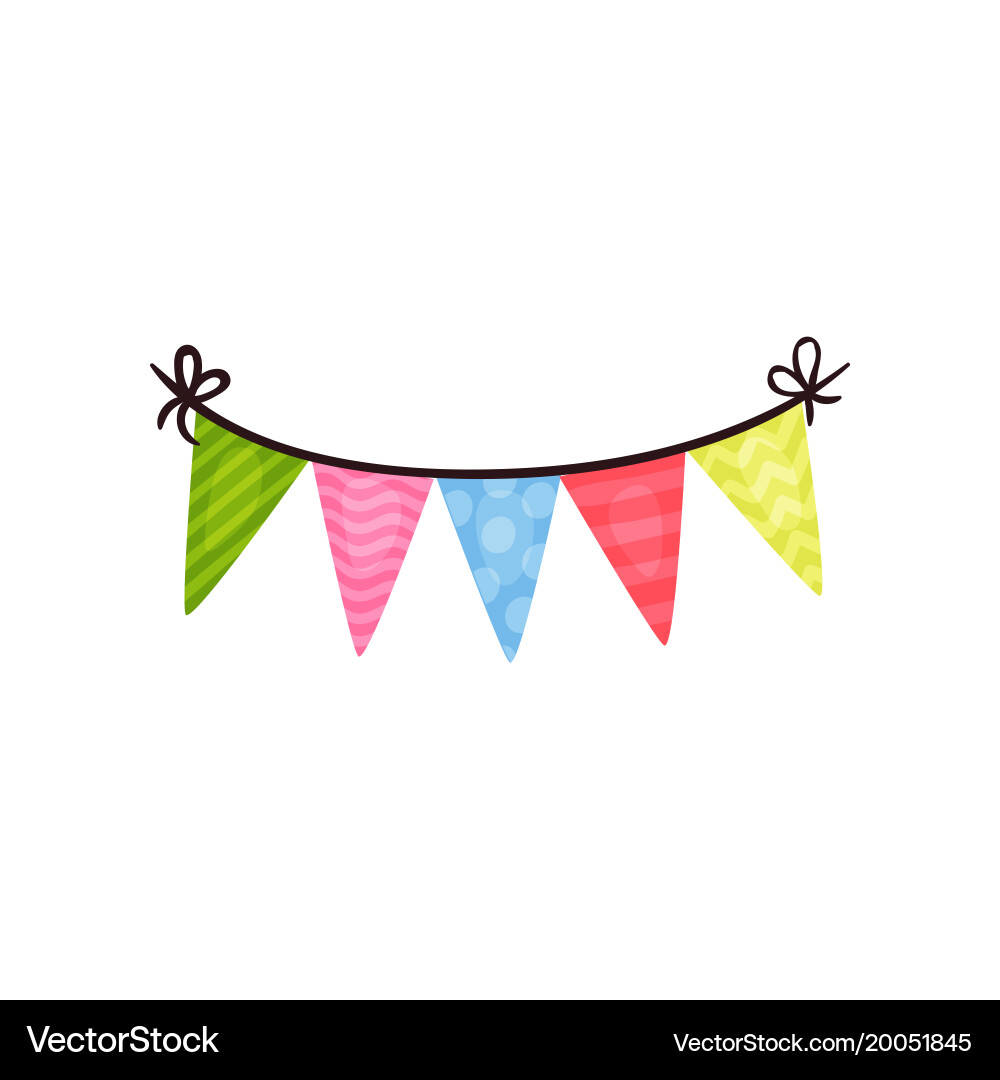 Triangle bunting flags with various patterns Vector Image